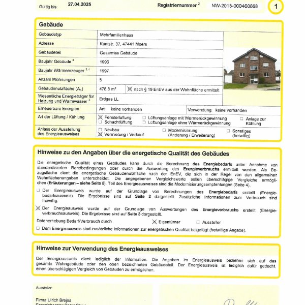 Energieausweis S. 1